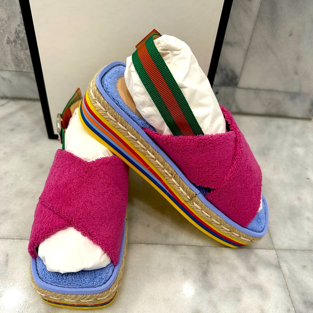 Gucci Multi Colored Platform Sandals